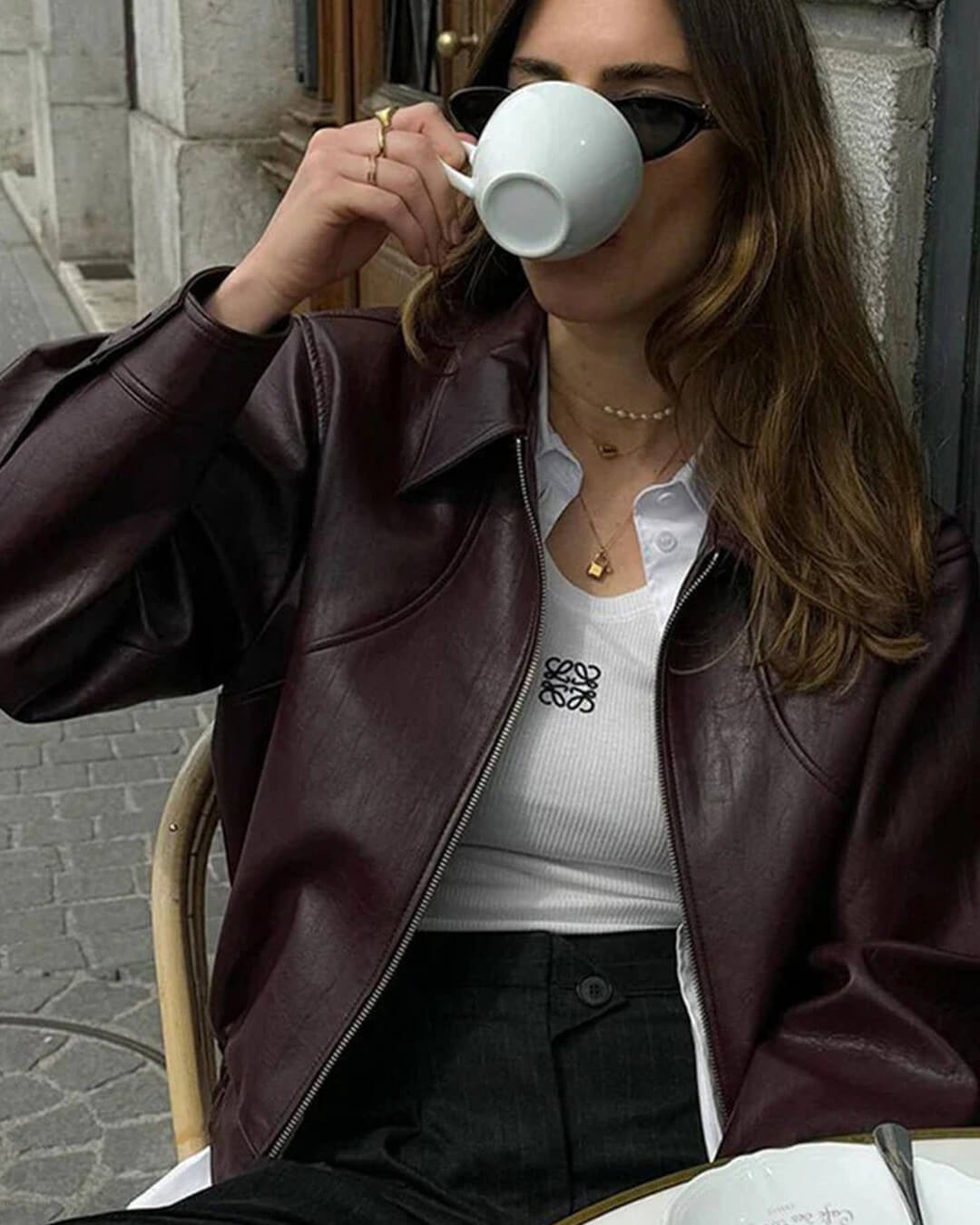 Erika Zip Up Leather Jacket