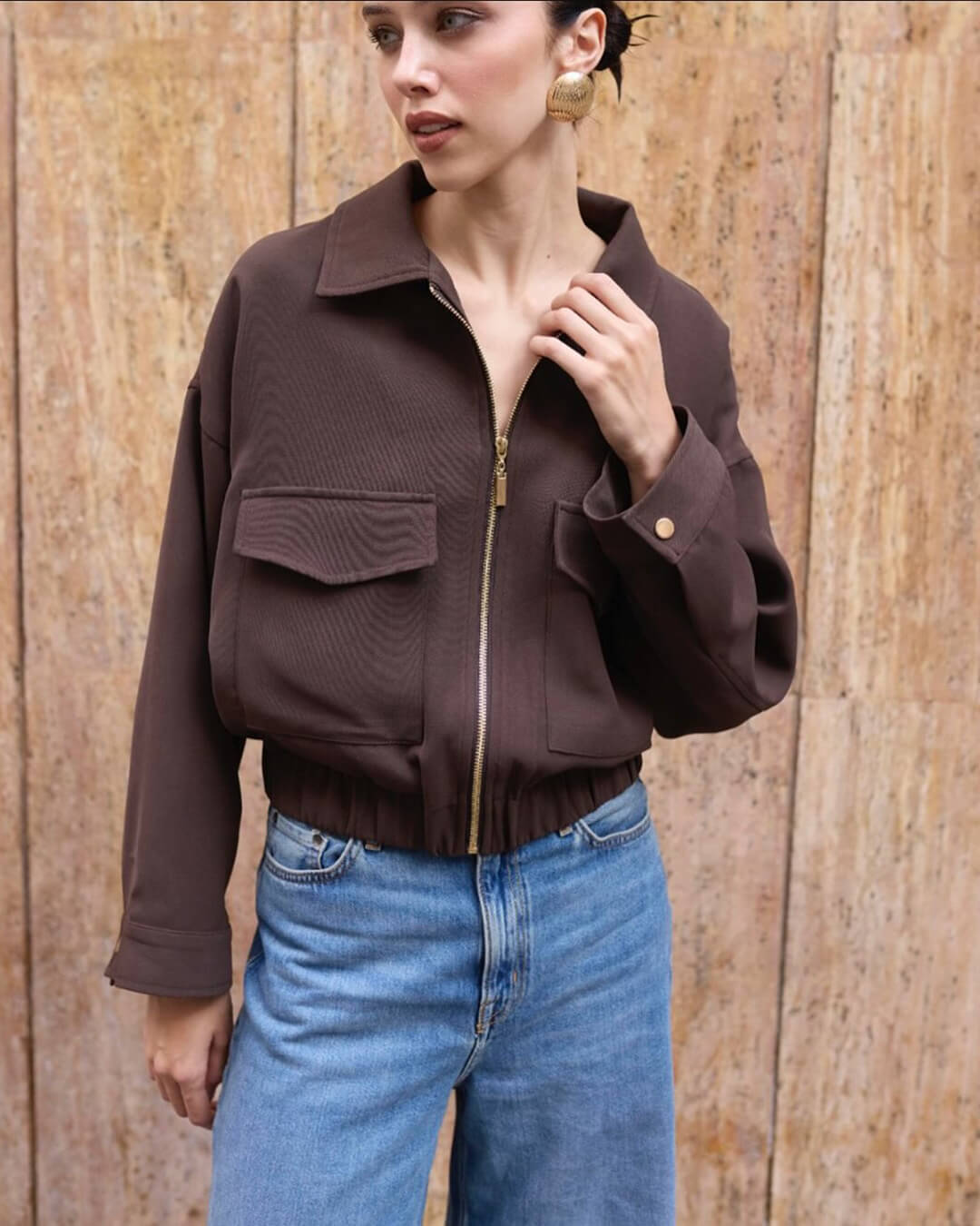 Ginny Flap Pocket Bomber Jacket