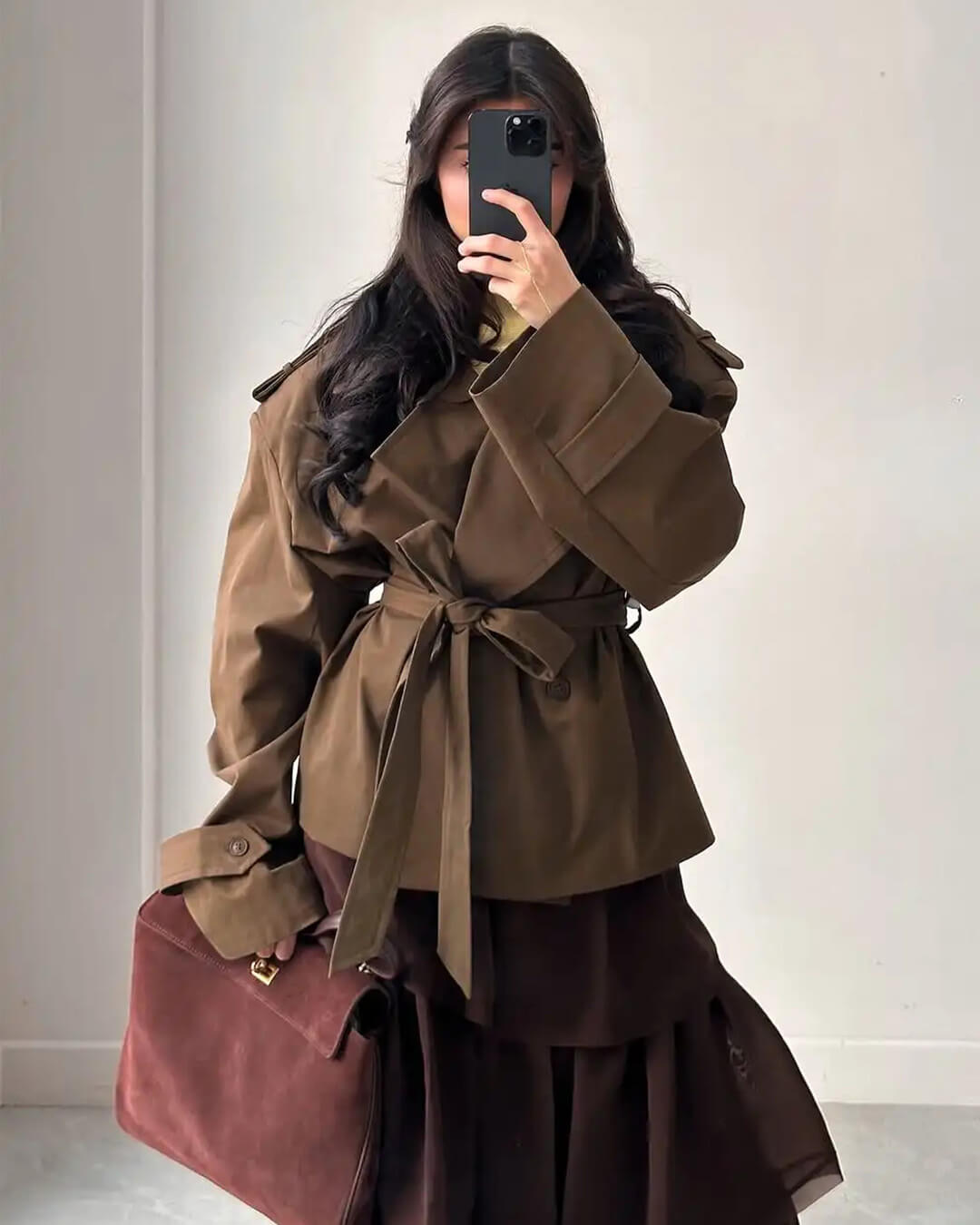 Sandy Lace Up Short Trench Coat