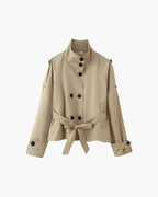 Kara Stand Collar Crop Trenchcoat