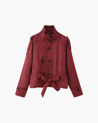 Kara Stand Collar Crop Trenchcoat