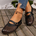 Hermione Mesh Mary Jane Ballet Flats