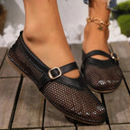 Hermione Mesh Mary Jane Ballet Flats