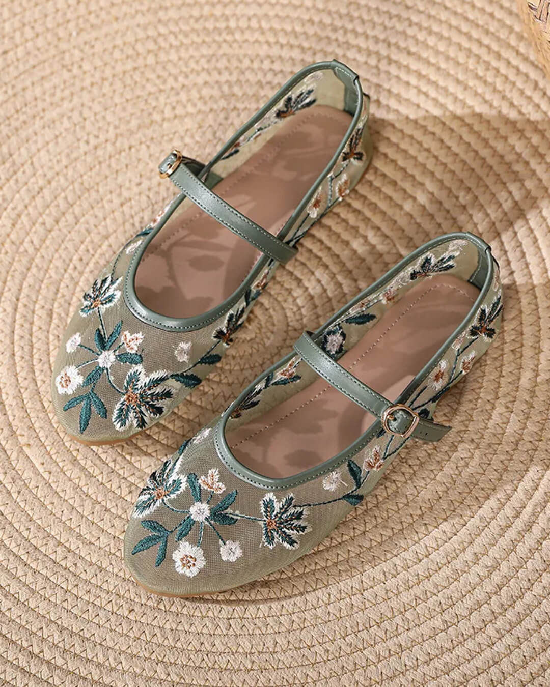 Leah Embroidered Ballet Flats