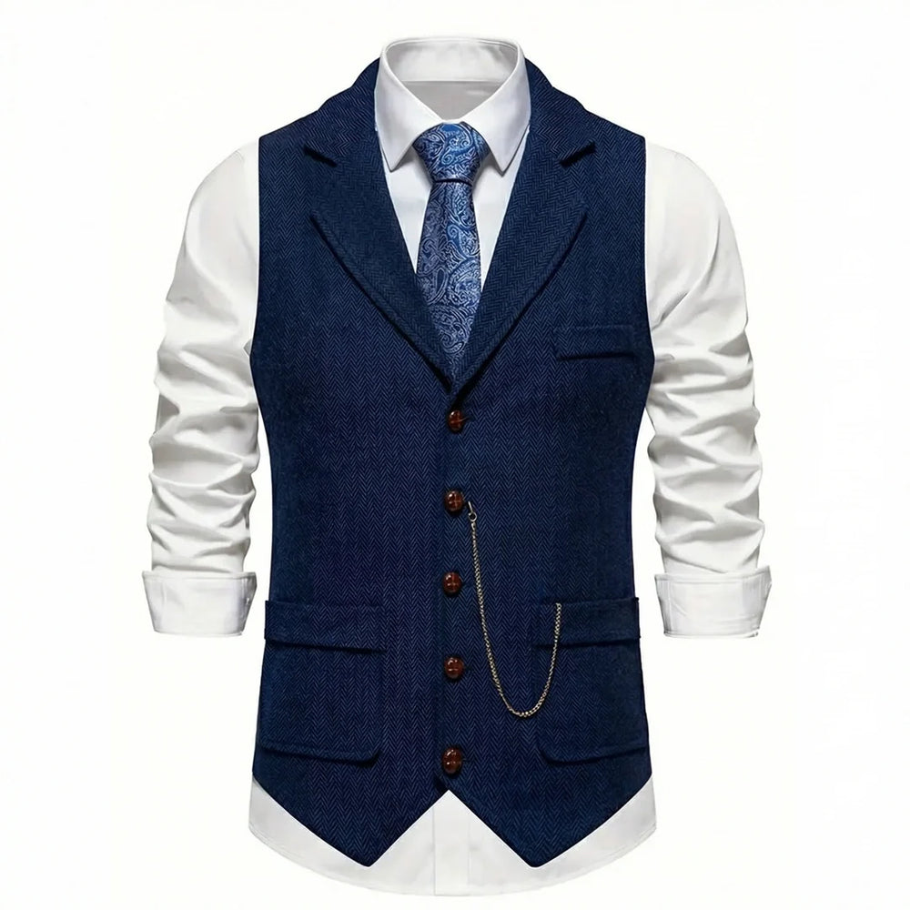 Bellaro Lancaster navy waistcoat